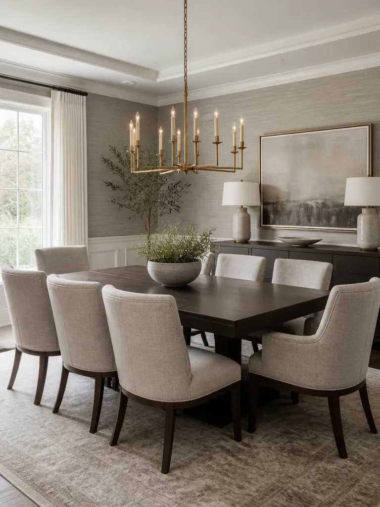 Chenille Fabric Dining Room
