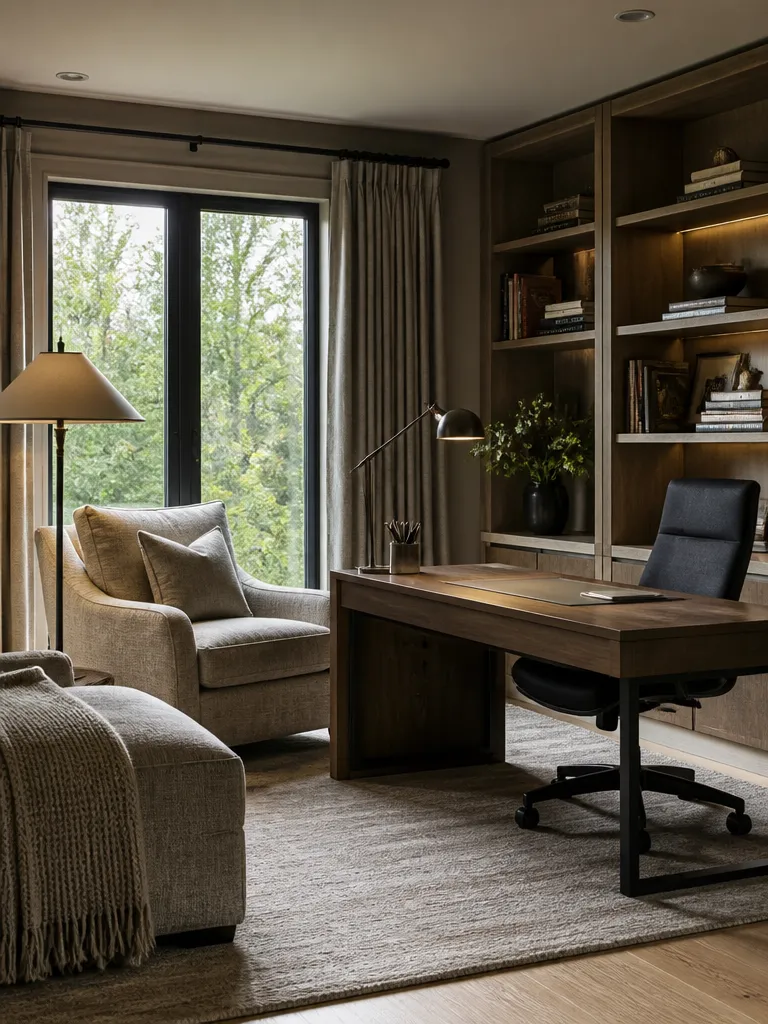 Chenille Fabric Home Office Warm residential staging