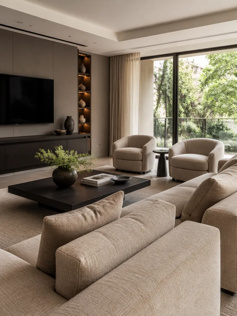 Chenille Fabric Living Room Luxury editorial staging