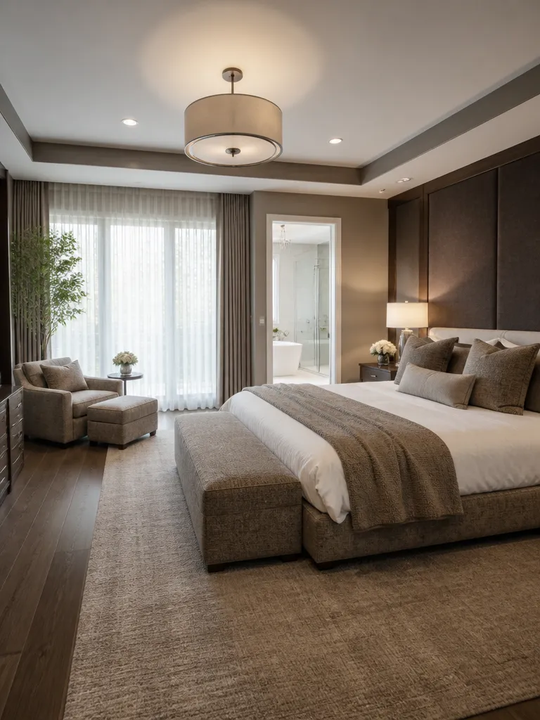 Chenille Fabric Master Bedroom