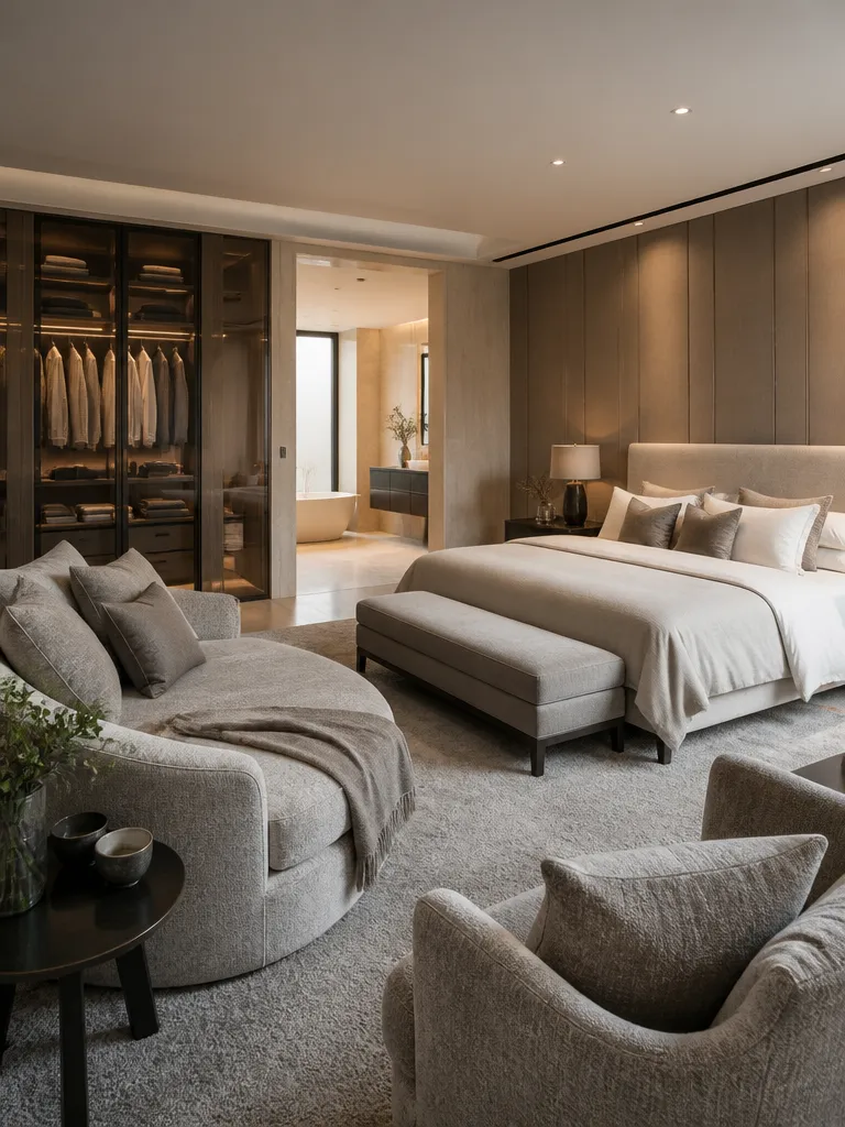 Chenille Fabric Master Bedroom Luxury editorial staging