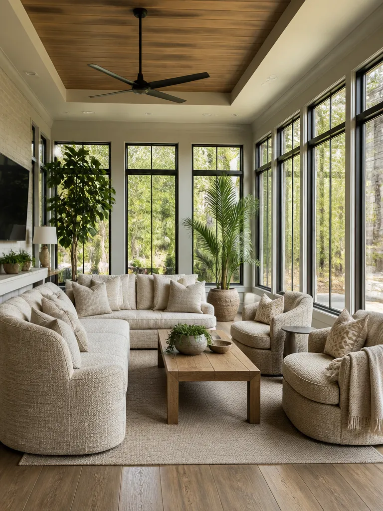 Chenille Fabric Sunroom Luxury editorial staging