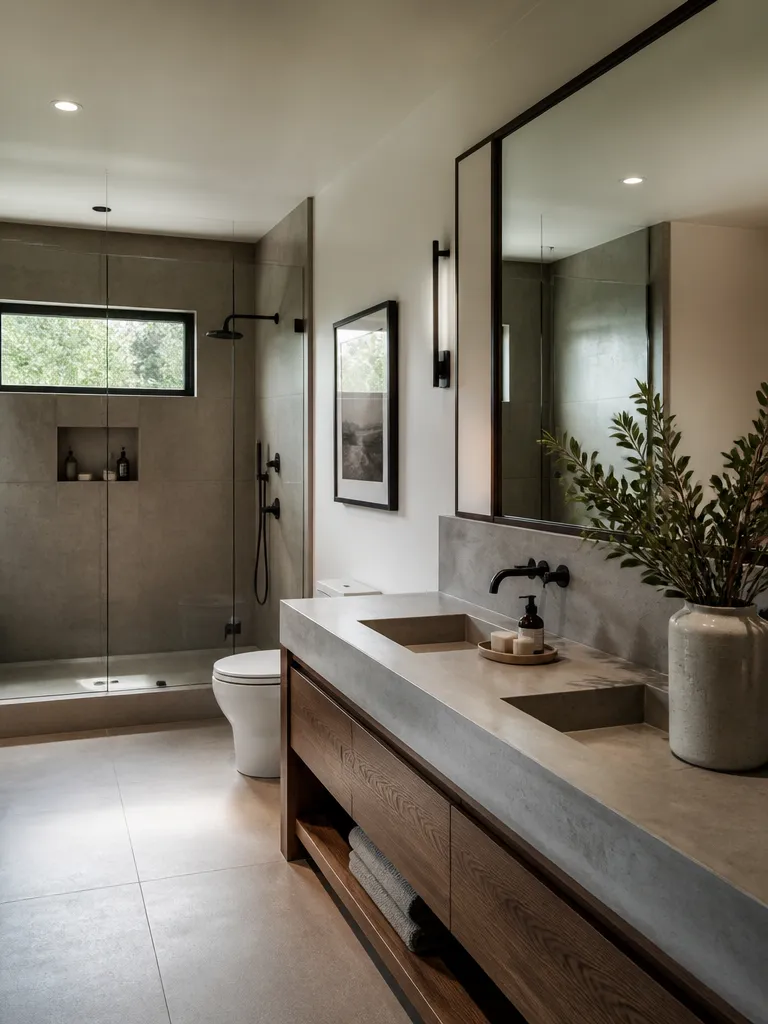 Concrete Countertops Bathroom Luxury editorial staging