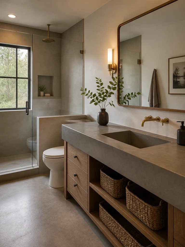 Concrete Countertops Bathroom Warm residential staging