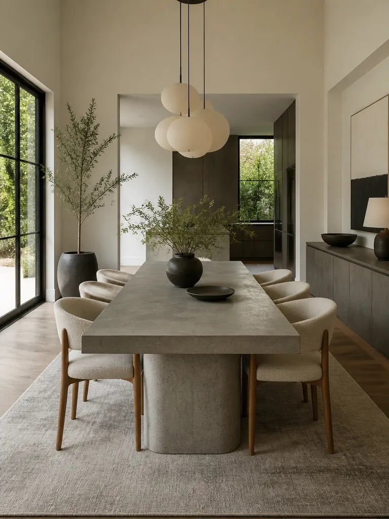 Concrete Countertops Dining Room Luxury editorial staging