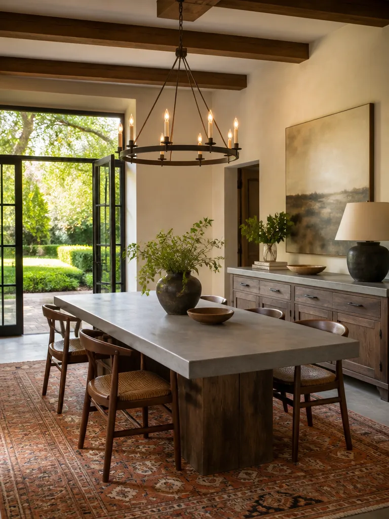 Concrete Countertops Dining Room Warm residential staging