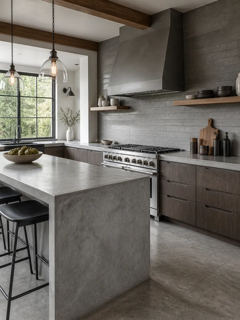 Concrete Countertops Kitchen Luxury editorial staging