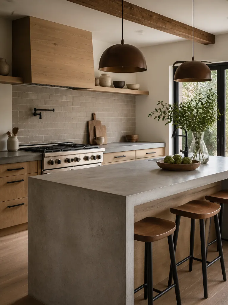 Concrete Countertops Kitchen Warm residential staging
