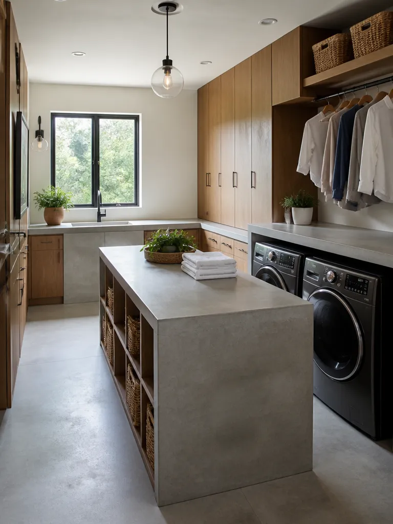 Concrete Countertops Laundry Room Luxury editorial staging