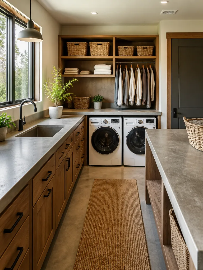 Concrete Countertops Laundry Room Warm residential staging