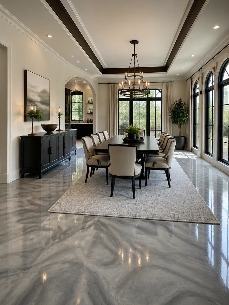 Epoxy Flooring Dining Room Luxury editorial staging