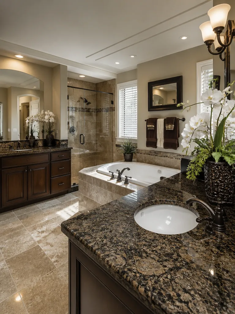 Granite Countertops Bathroom Warm residential staging
