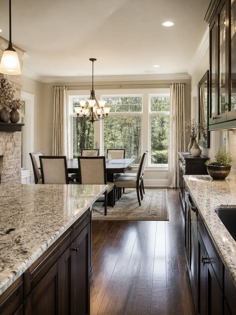 Granite Countertops Dining Room Warm residential staging