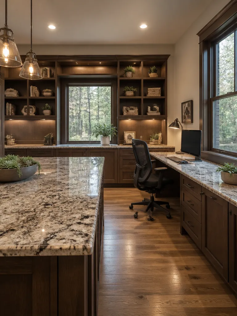 Granite Countertops Home Office Warm residential staging