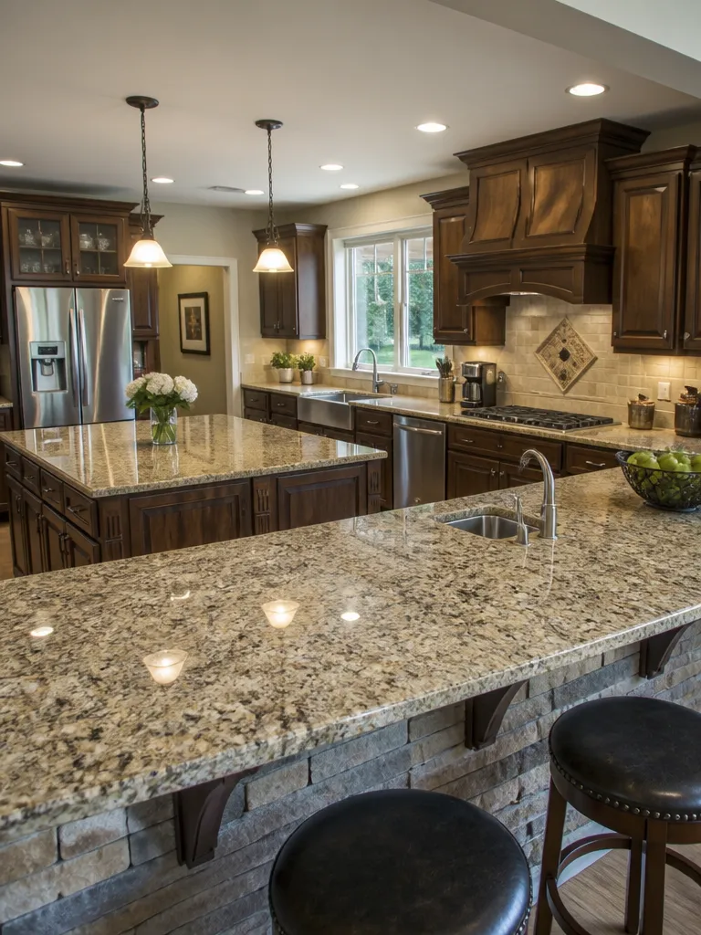 Granite Countertops Kitchen Warm residential staging