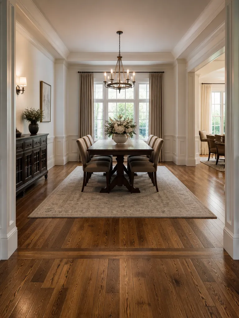 Hardwood Flooring Dining Room Luxury editorial staging