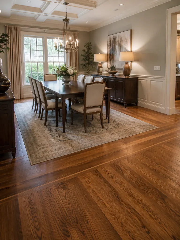 Hardwood Flooring Dining Room Warm residential staging