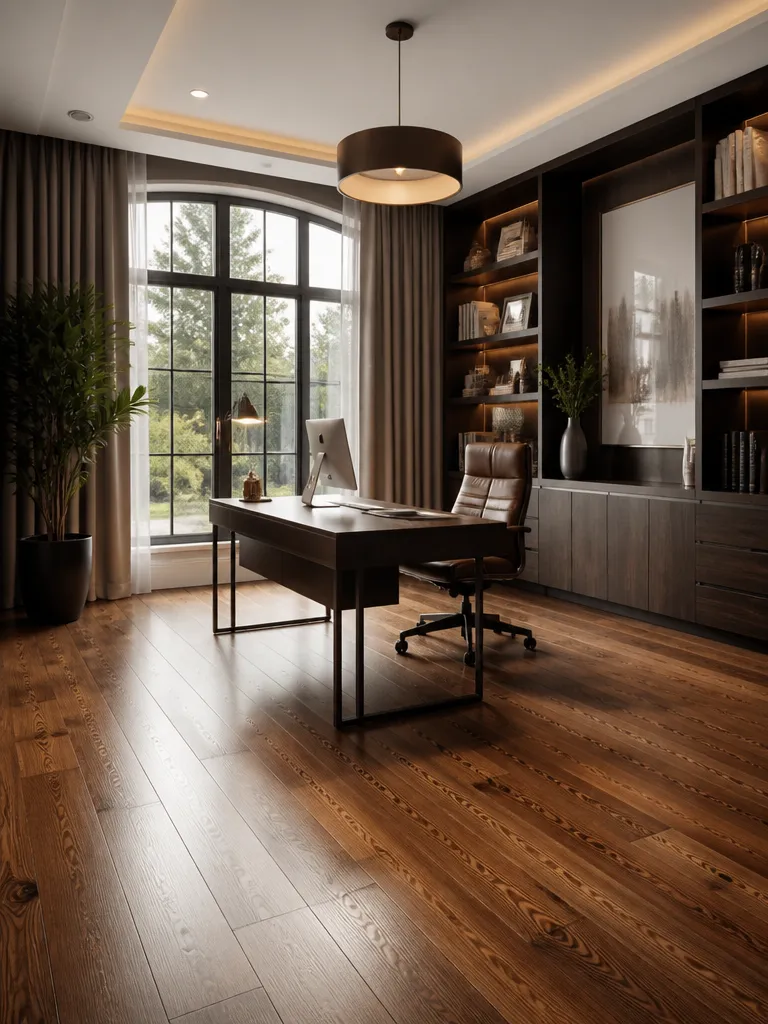 Hardwood Flooring Home Office Luxury editorial staging