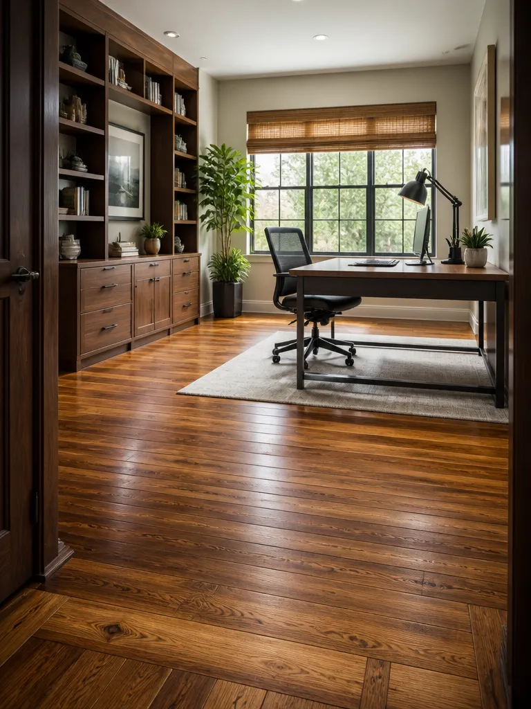 Hardwood Flooring Home Office Warm residential staging