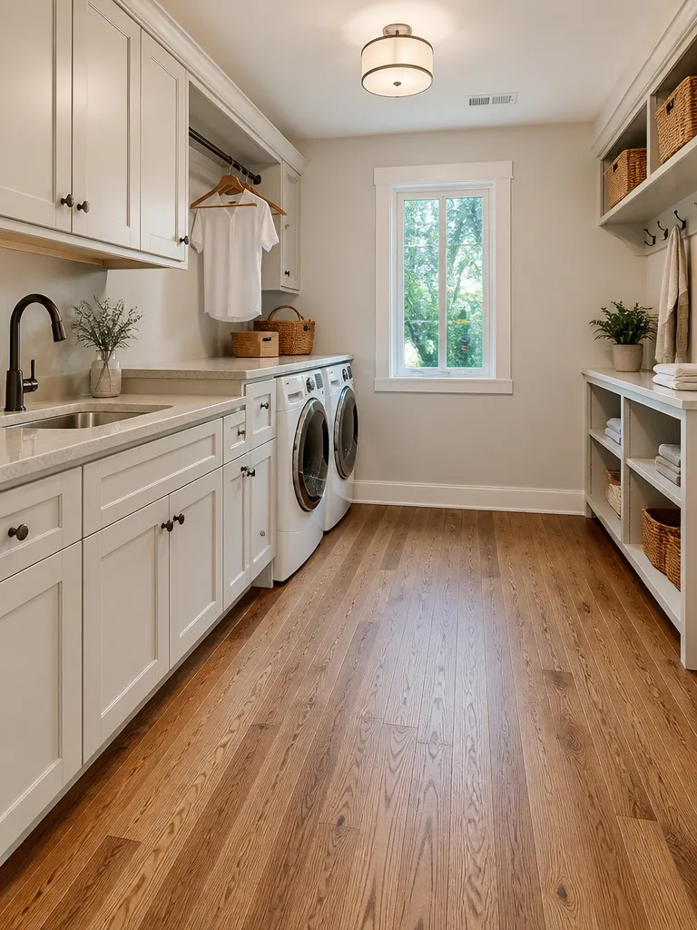 Hardwood Flooring Laundry Room