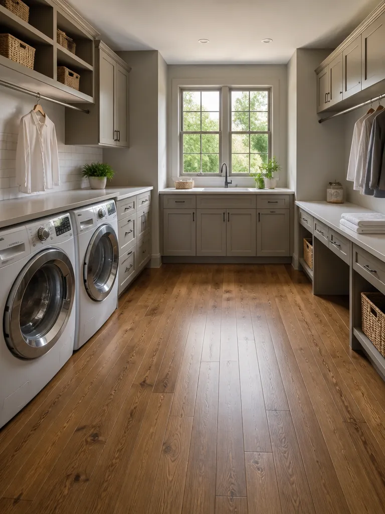 Hardwood Flooring Laundry Room Luxury editorial staging