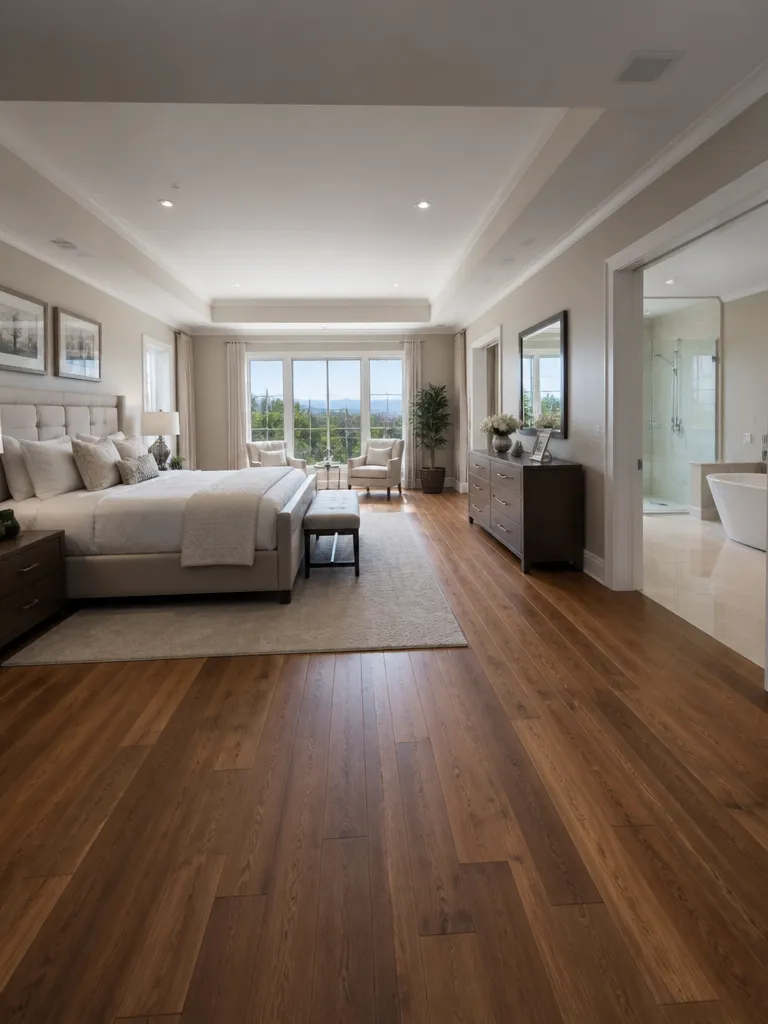 Hardwood Flooring Master Bedroom Luxury editorial staging