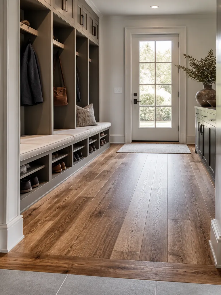 Hardwood Flooring Mudroom Luxury editorial staging