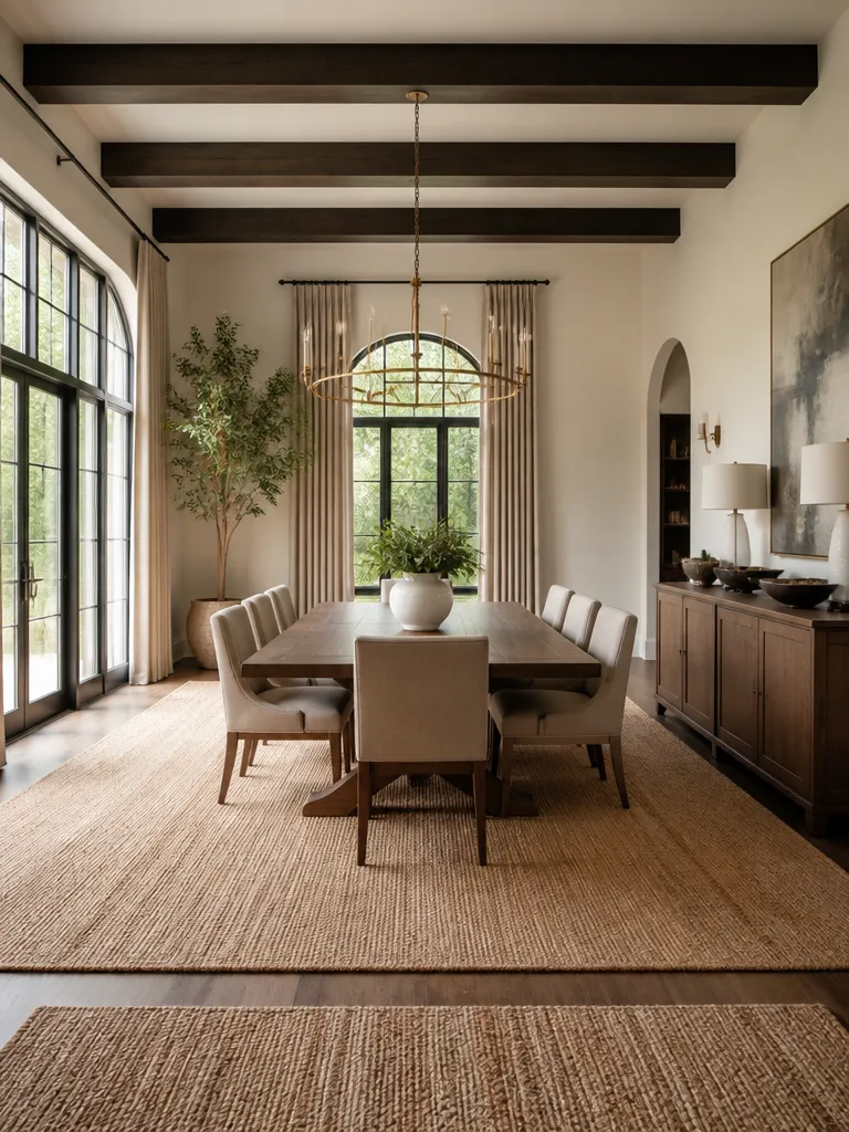 Jute Rug Dining Room Luxury editorial staging
