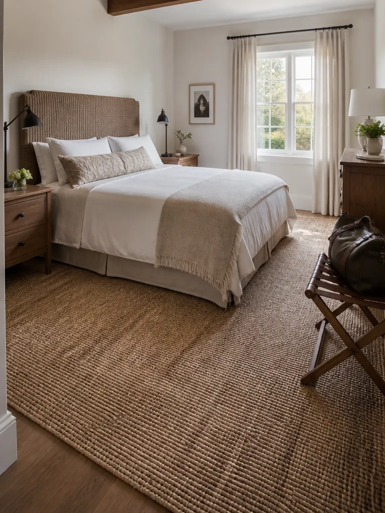 Jute Rug Guest Bedroom Luxury editorial staging
