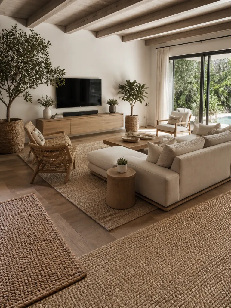 Jute Rug Living Room Luxury editorial staging
