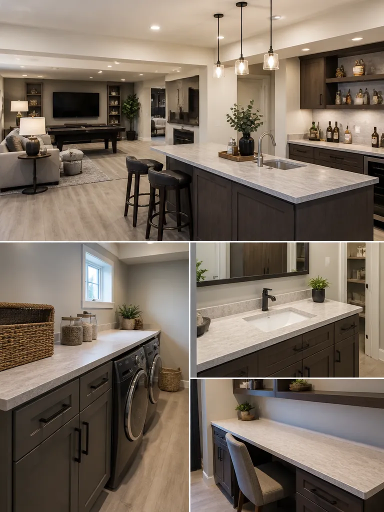 Laminate Countertops Basement Luxury editorial staging