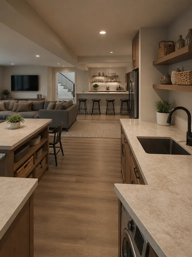 Laminate Countertops Basement Warm residential staging