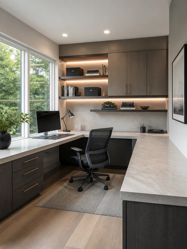 Laminate Countertops Home Office Luxury editorial staging