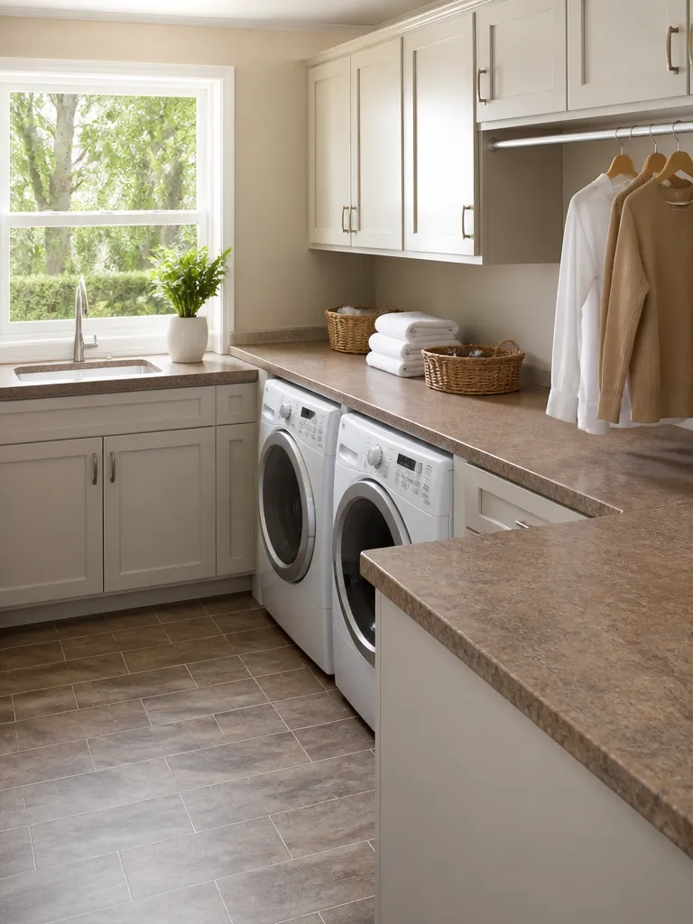Laminate Countertops Laundry Room Warm residential staging