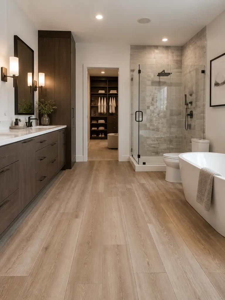 Laminate Flooring Bathroom Luxury editorial staging
