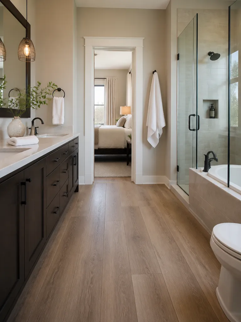 Laminate Flooring Bathroom Warm residential staging