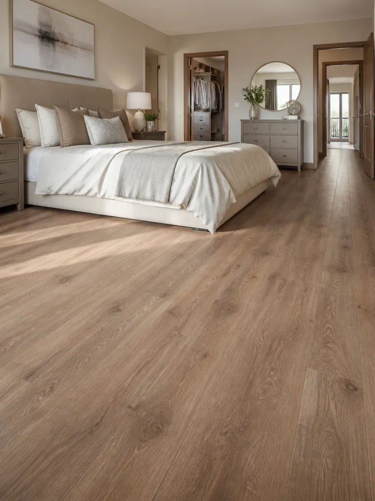 Laminate Flooring Bedroom Luxury editorial staging