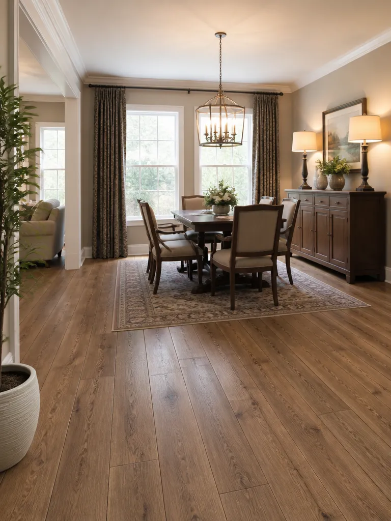 Laminate Flooring Dining Room Warm residential staging