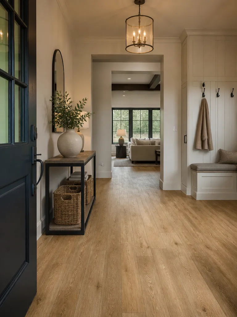 Laminate Flooring Entryway Warm residential staging