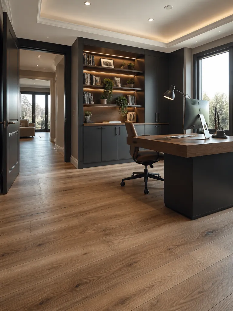 Laminate Flooring Home Office Luxury editorial staging