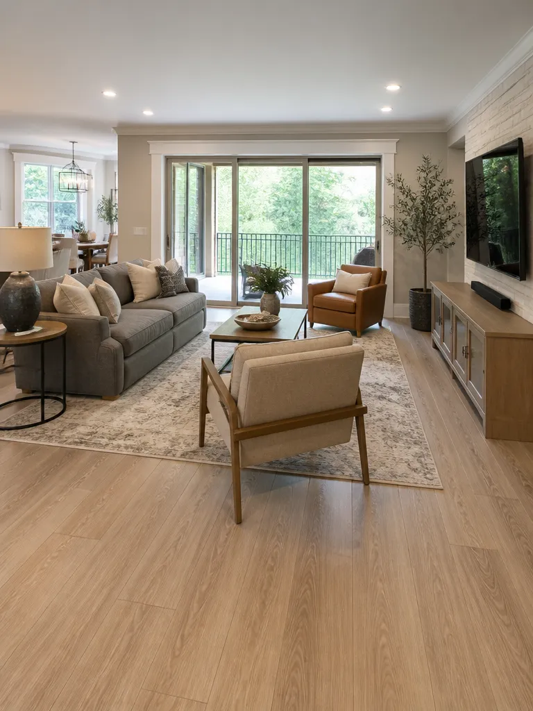 Laminate Flooring Living Room Warm residential staging