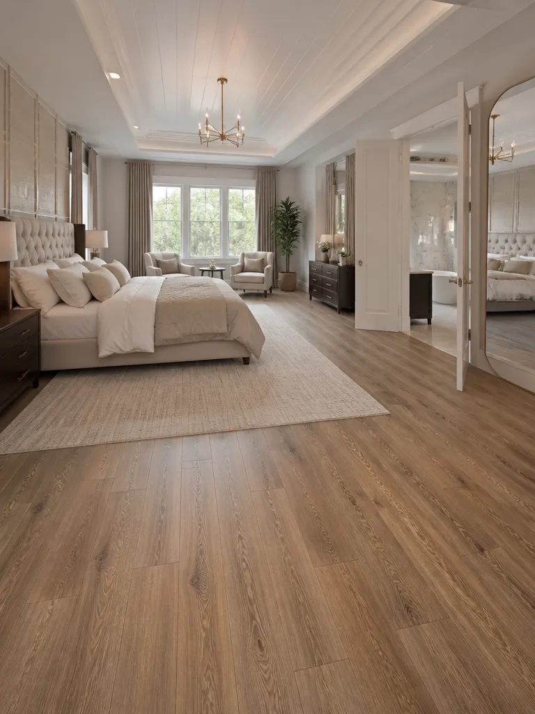 Laminate Flooring Master Bedroom Luxury editorial staging