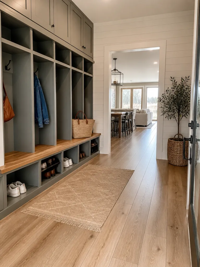 Laminate Flooring Mudroom Warm residential staging