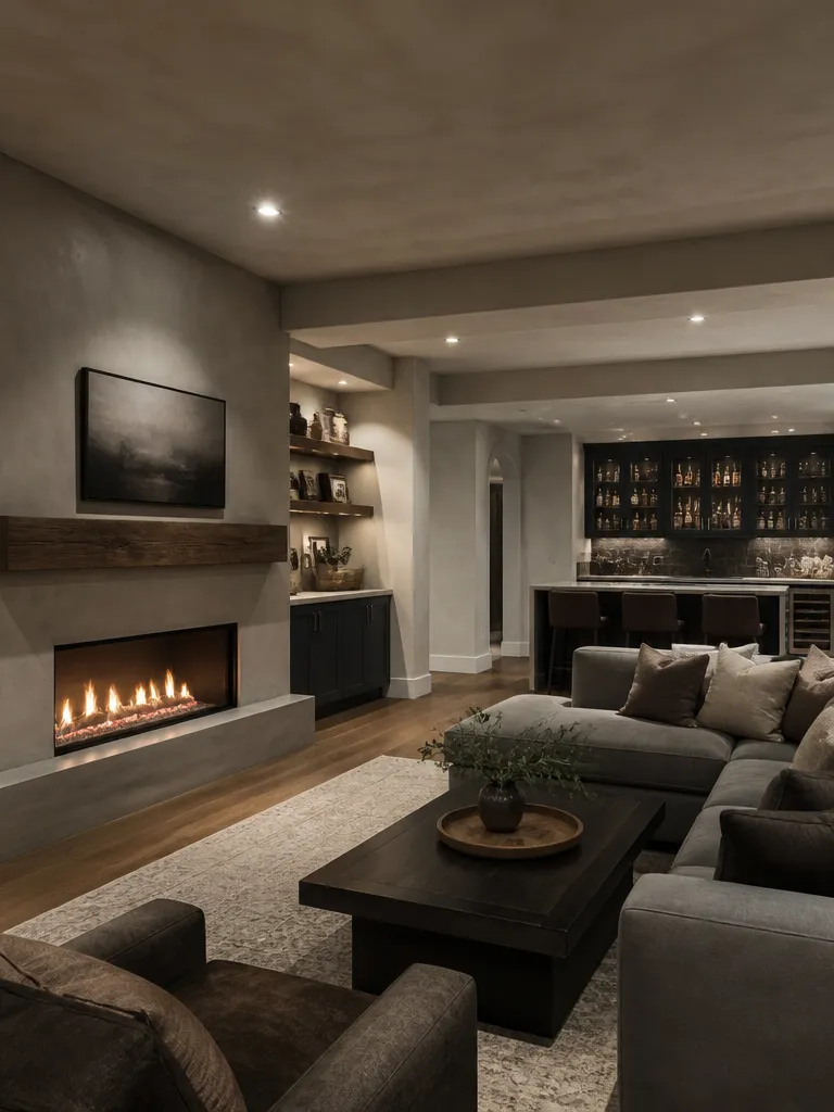 Limewash Paint Basement Luxury editorial staging