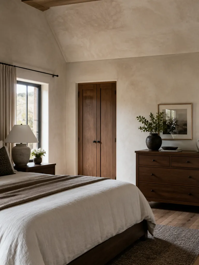 Limewash Paint Bedroom Warm residential staging