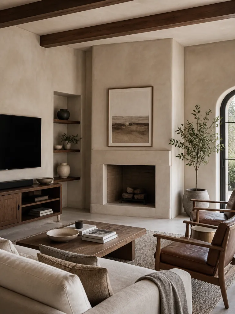 Limewash Paint Living Room Warm residential staging