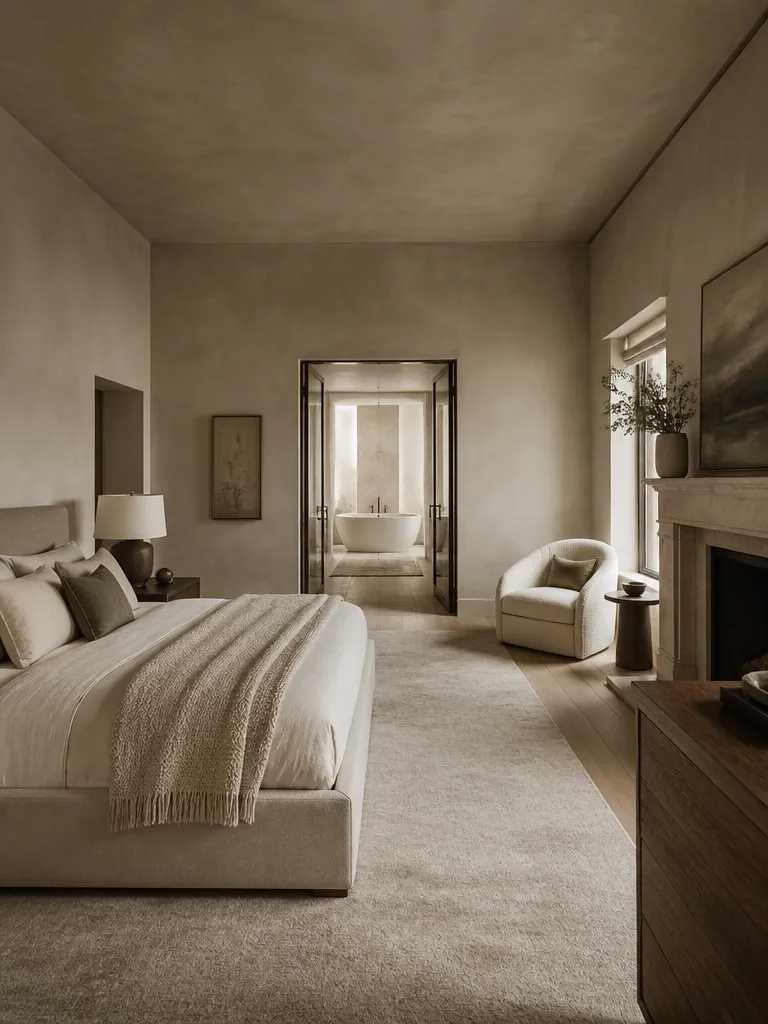 Limewash Paint Master Bedroom Luxury editorial staging