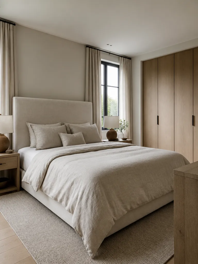 Linen Fabric Bedroom Luxury editorial staging