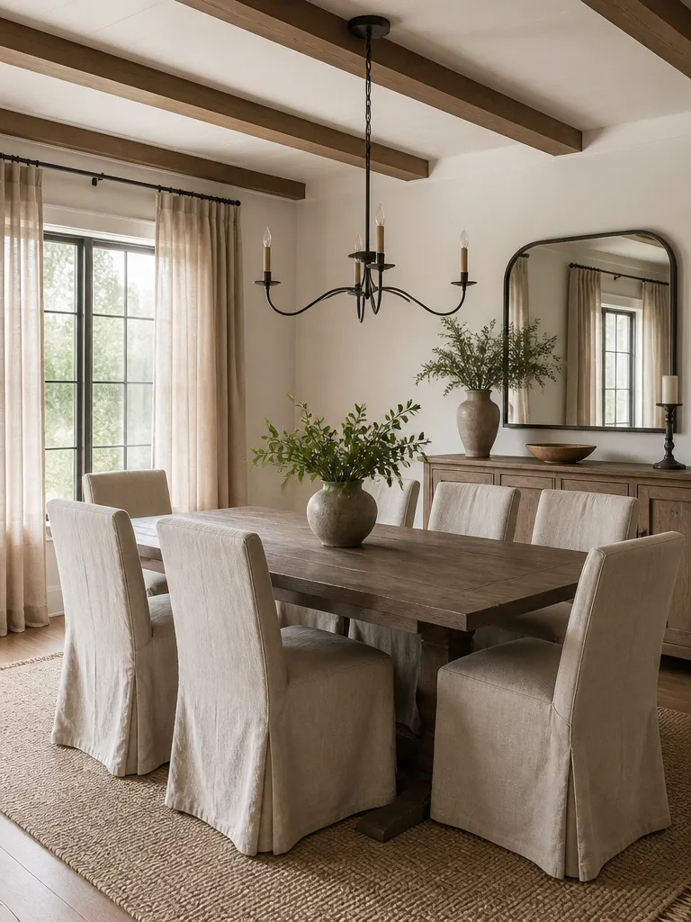 Linen Fabric Dining Room