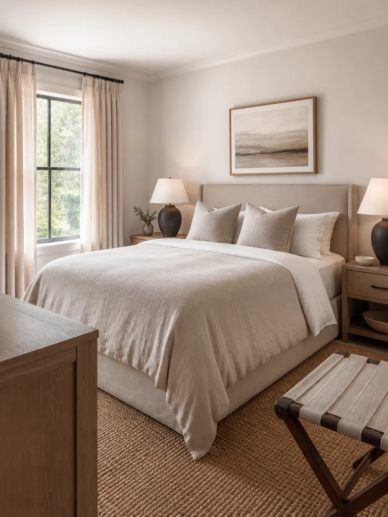 Linen Fabric Guest Bedroom